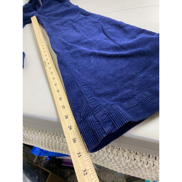 Rollas Navy Blue Corduroy Eastcoast Flare Overalls Women Size 25 Bib Western - Picture 11 of 16